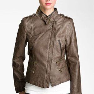 Asymmetrical Faux Leather Jacket